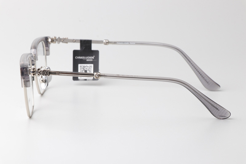 CHN640 Eyeglasses Gray Silver