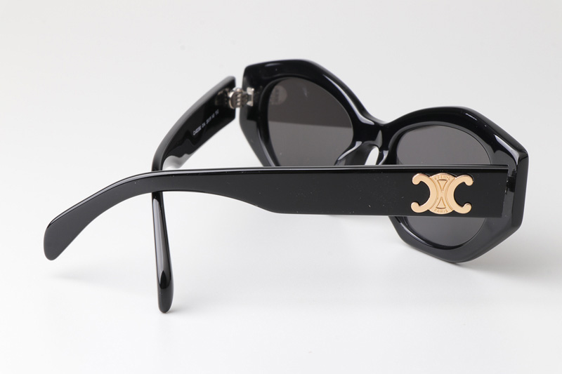 CL40238U Sunglasses Black Gold Gray