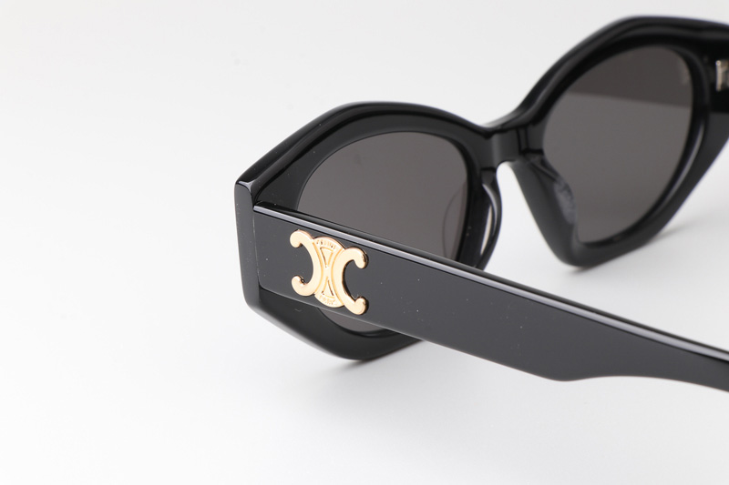 CL40238U Sunglasses Black Gold Gray