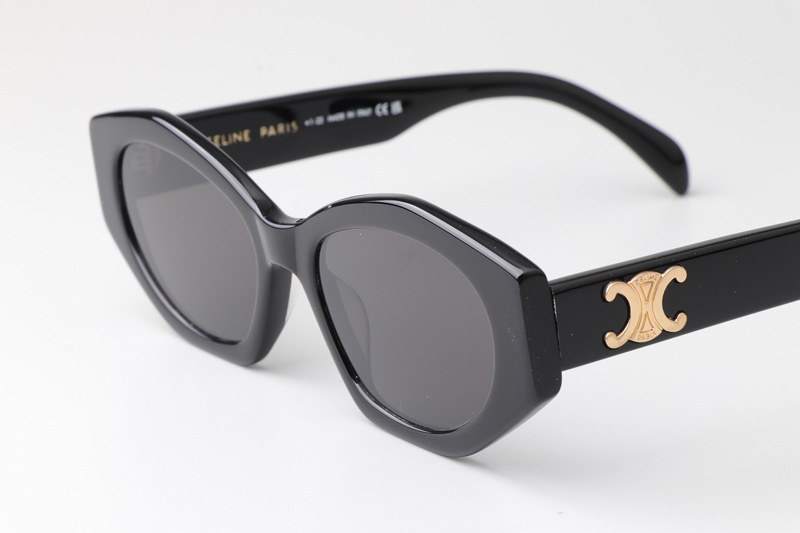 CL40238U Sunglasses Black Gold Gray