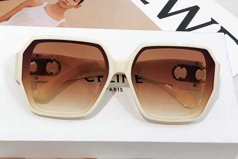 CL40251U Sunglasses White Gradient Brown