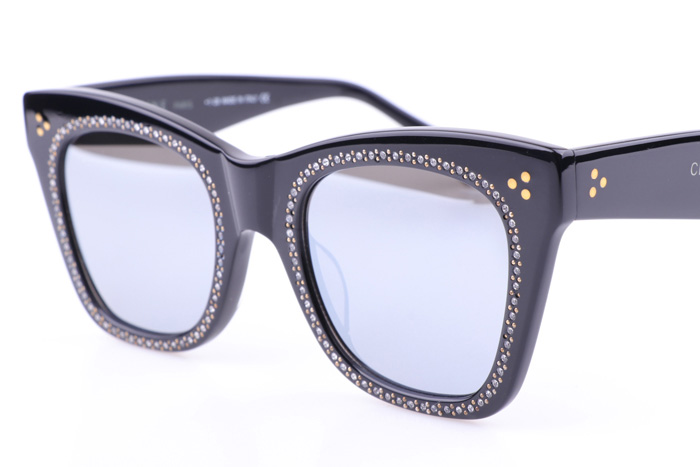 CL4S004 Diamond Sunglasses In Black Mirror