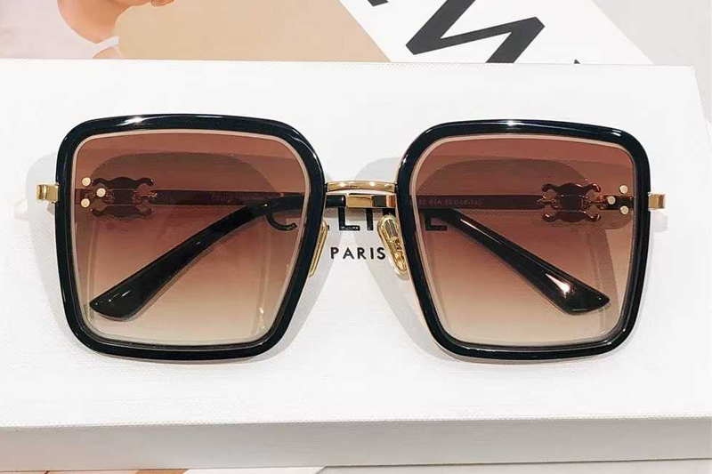 CL4S132 Sunglasses Black Gold Gradient Brown