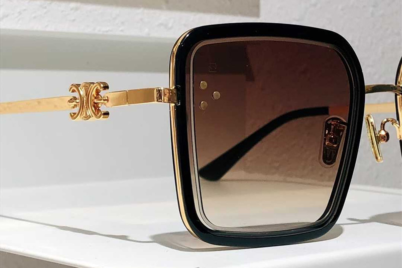 CL4S132 Sunglasses Black Gold Gradient Brown