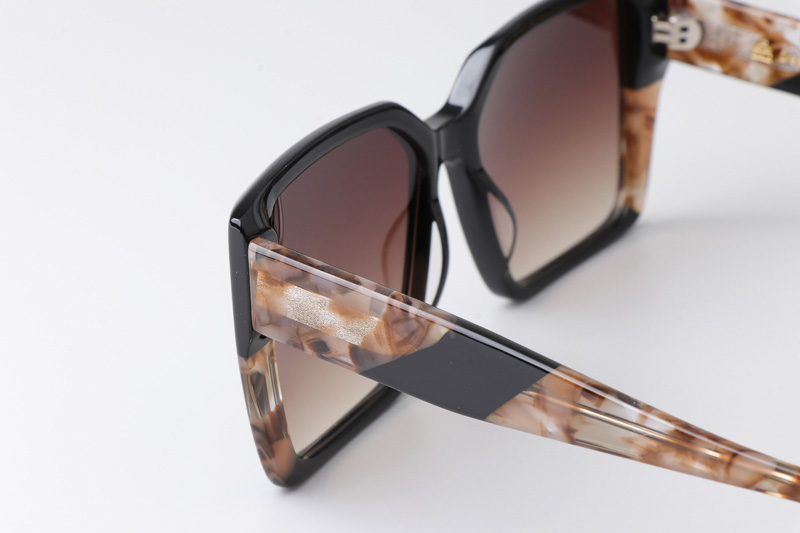 CSHK003 Sunglasses Black Tortoise Gradient Brown