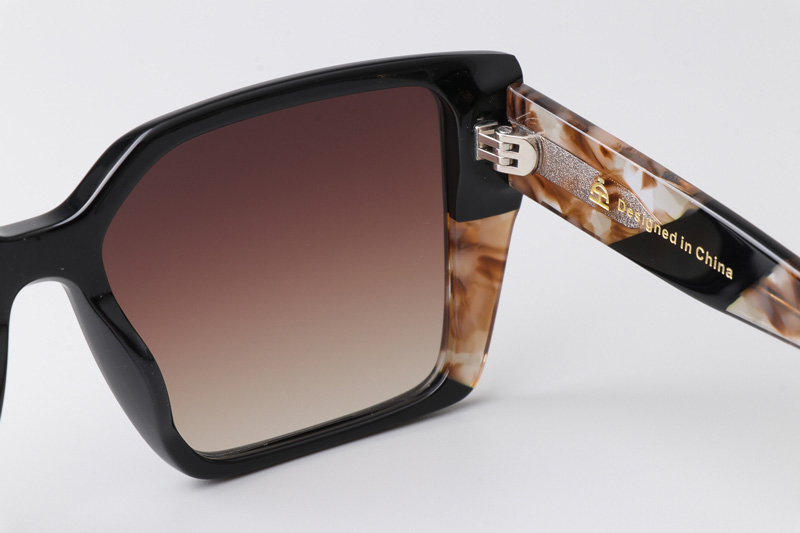 CSHK003 Sunglasses Black Tortoise Gradient Brown