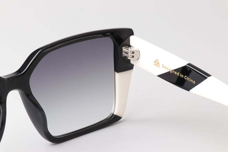 CSHK003 Sunglasses Black White Gradient Gray