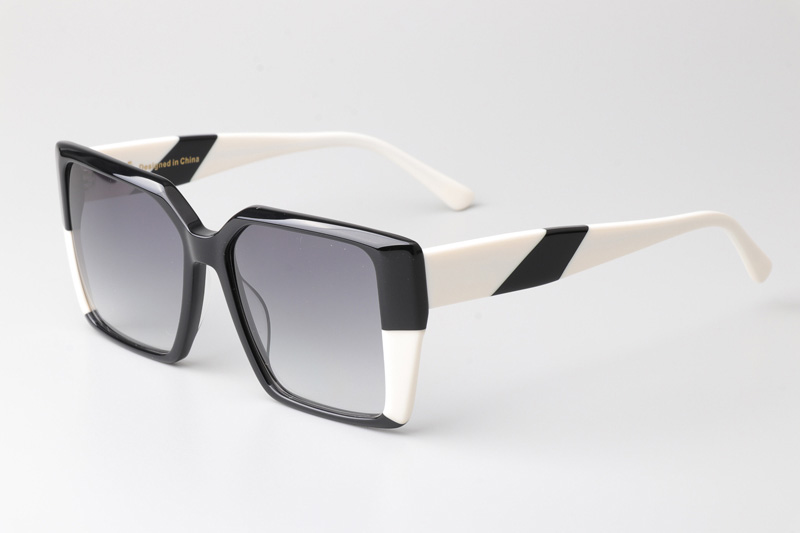 CSHK003 Sunglasses Black White Gradient Gray