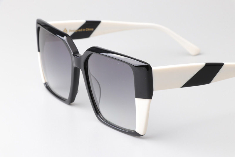 CSHK003 Sunglasses Black White Gradient Gray