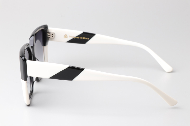 CSHK003 Sunglasses Black White Gradient Gray