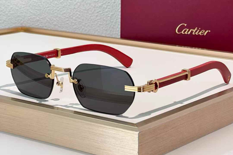 CT0362S Sunglasses Gold Red Gray