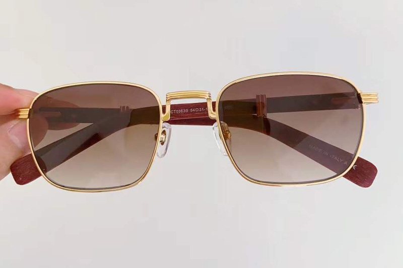 CT0363S Sunglasses Gold Red Gradient Brown
