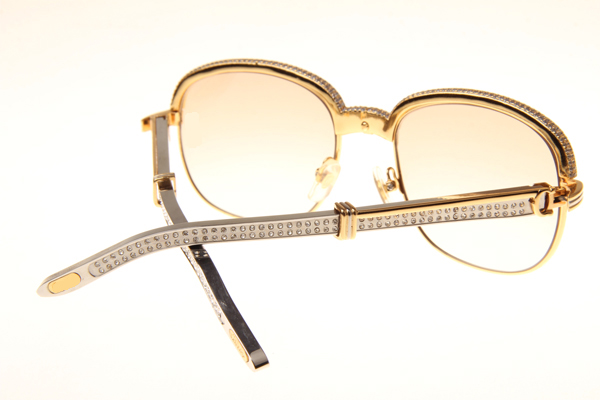CT 1116679 Diamond Silver Diamond Stainless Steel Sunglasses In Gold Brown