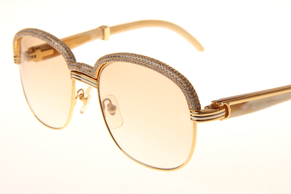 CT 1116679 Diamond White Buffalo Sunglasses In Gold Brown