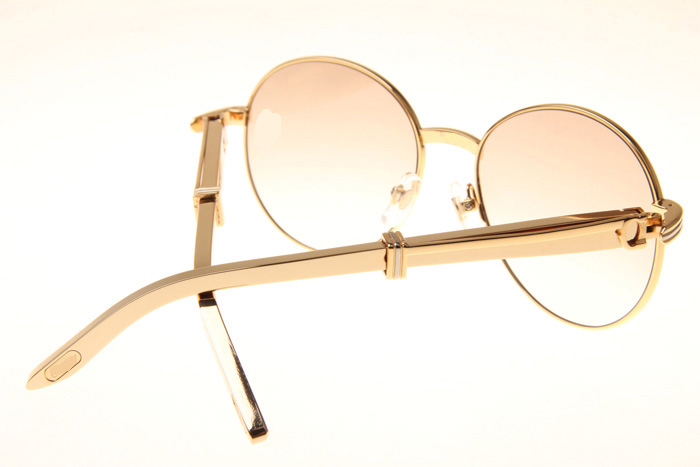 CT 1990-0692 Gold Stainless Steel Sunglasses In Gold Brown