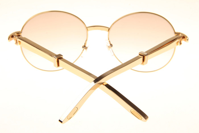 CT 1990-0692 Gold Stainless Steel Sunglasses In Gold Brown
