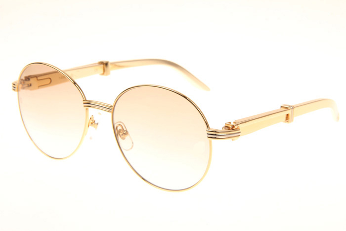 CT 1990-0692 Gold Stainless Steel Sunglasses In Gold Brown