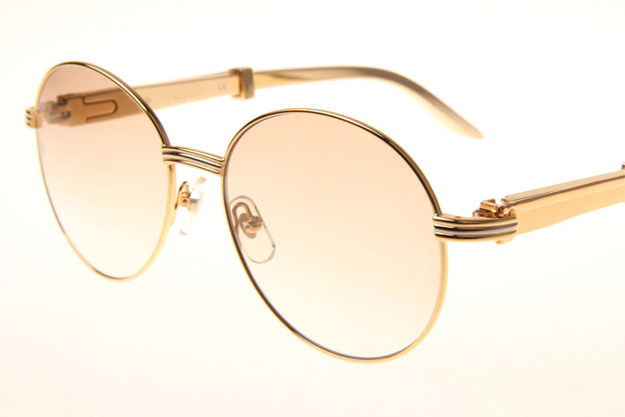 CT 1990-0692 Gold Stainless Steel Sunglasses In Gold Brown