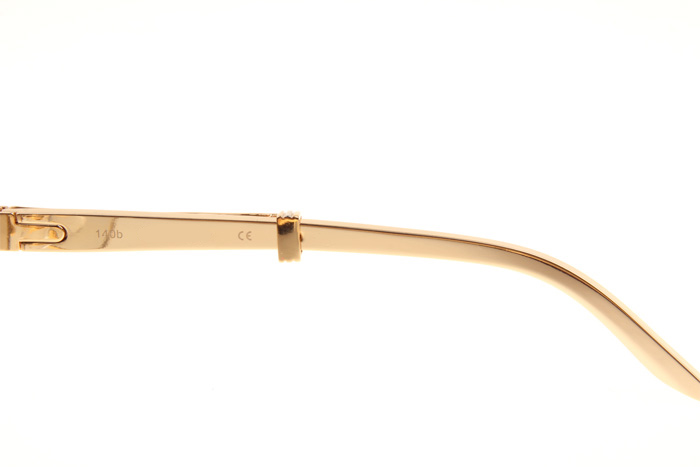 CT 1990-0692 Gold Stainless Steel Sunglasses In Gold Brown
