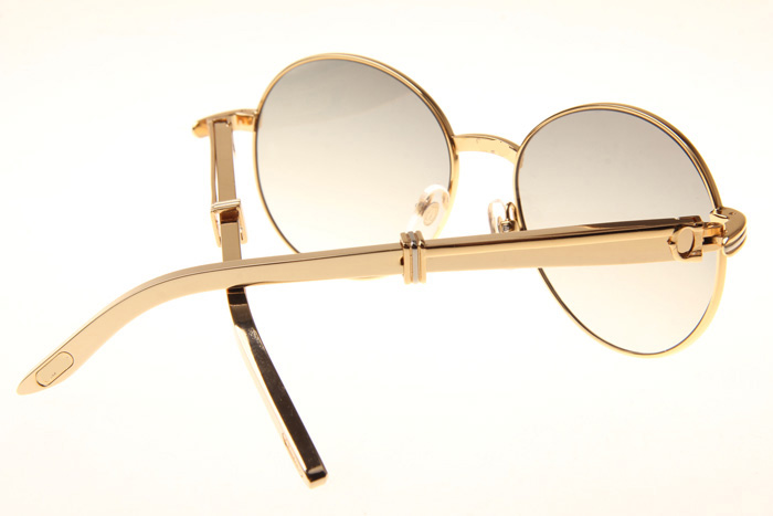 CT 1990-0692 Gold Stainless Steel Sunglasses In Gold Grey