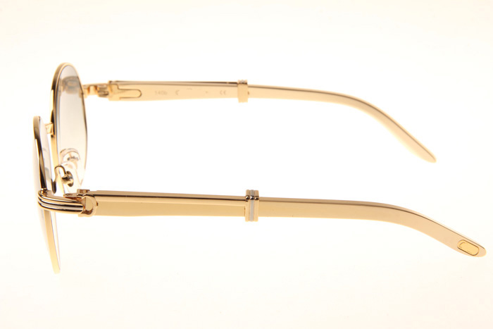 CT 1990-0692 Gold Stainless Steel Sunglasses In Gold Grey