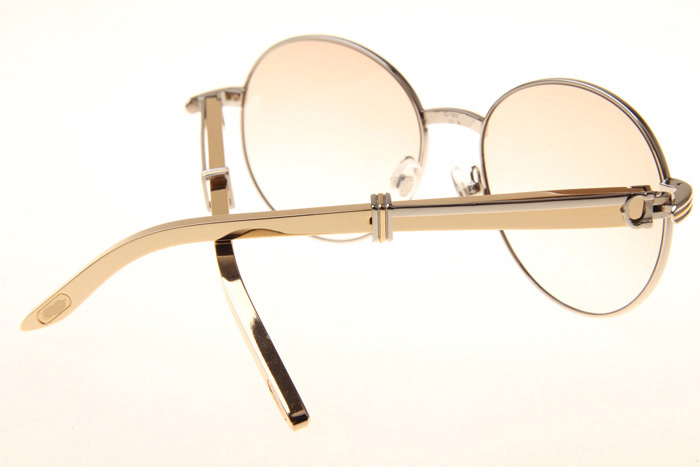 CT 1990-0692 Gold Stainless Steel Sunglasses In Silver Brown