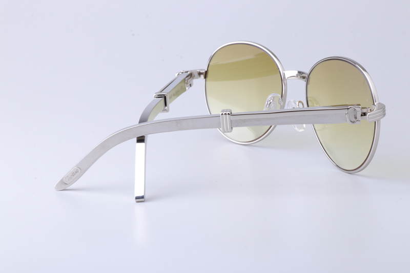 CT 1990-0692 Stainless Steel Sunglasses Silver Gradient Green