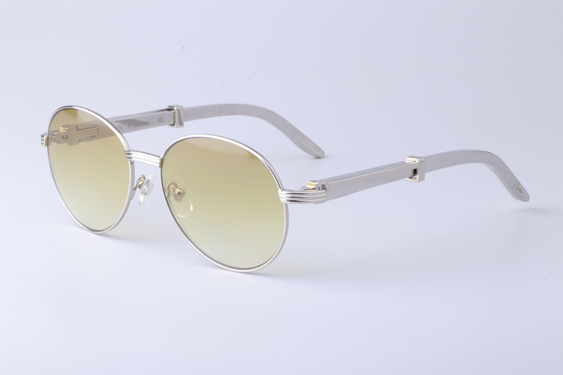 CT 1990-0692 Stainless Steel Sunglasses Silver Gradient Green