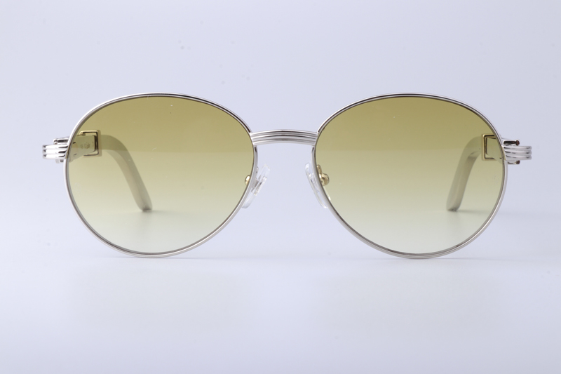 CT 1990-0692 Stainless Steel Sunglasses Silver Gradient Green