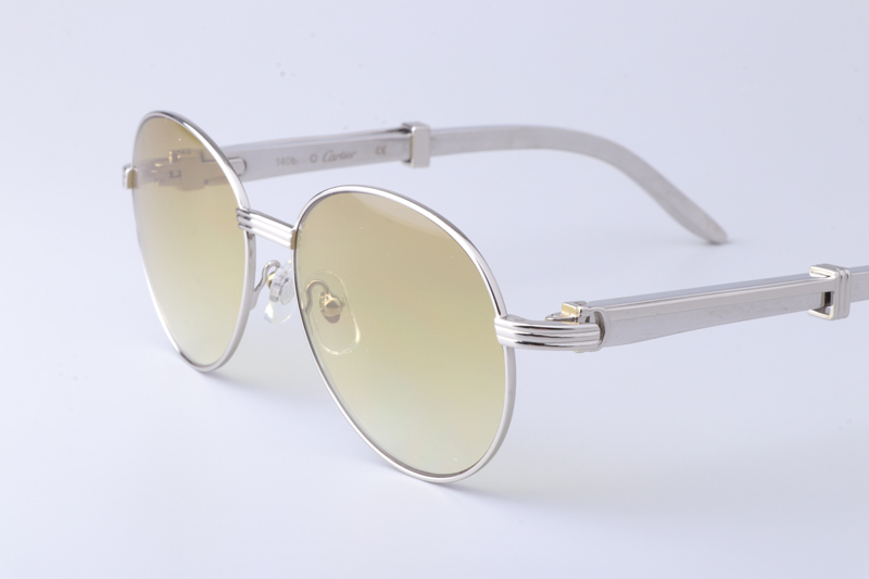 CT 1990-0692 Stainless Steel Sunglasses Silver Gradient Green