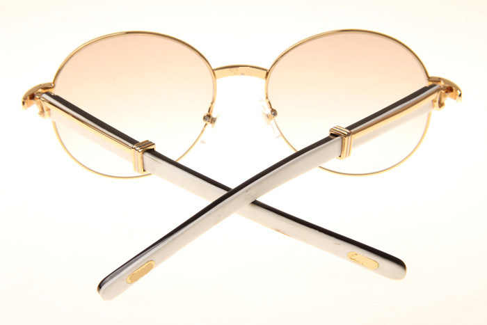 CT 1990-0692 White Mix Black Buffalo Sunglasses In Gold Brown