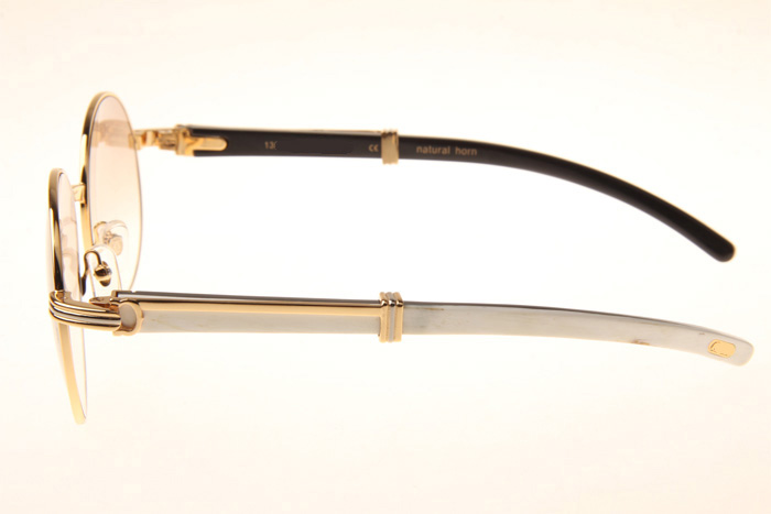 CT 1990-0692 White Mix Black Buffalo Sunglasses In Gold Brown