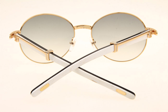 CT 1990-0692 White Mix Black Buffalo Sunglasses In Gold Grey
