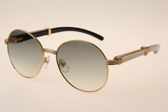 CT 1990-0692 White Mix Black Buffalo Sunglasses In Gold Grey