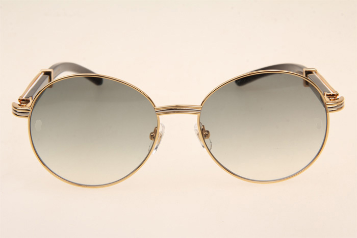 CT 1990-0692 White Mix Black Buffalo Sunglasses In Gold Grey