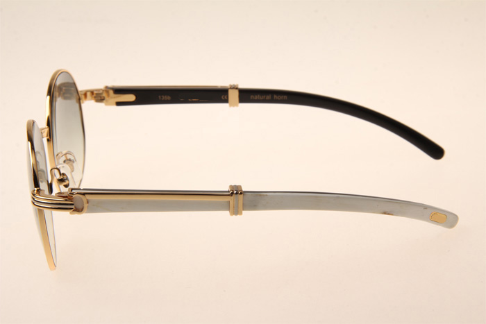 CT 1990-0692 White Mix Black Buffalo Sunglasses In Gold Grey