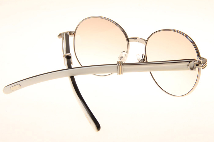 CT 1990-0692 White Mix Black Buffalo Sunglasses In Silver Brown