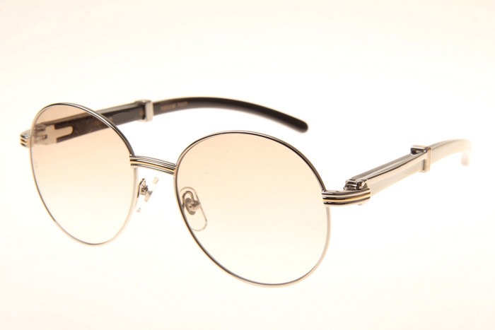 CT 1990-0692 White Mix Black Buffalo Sunglasses In Silver Brown