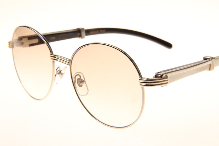 CT 1990-0692 White Mix Black Buffalo Sunglasses In Silver Brown