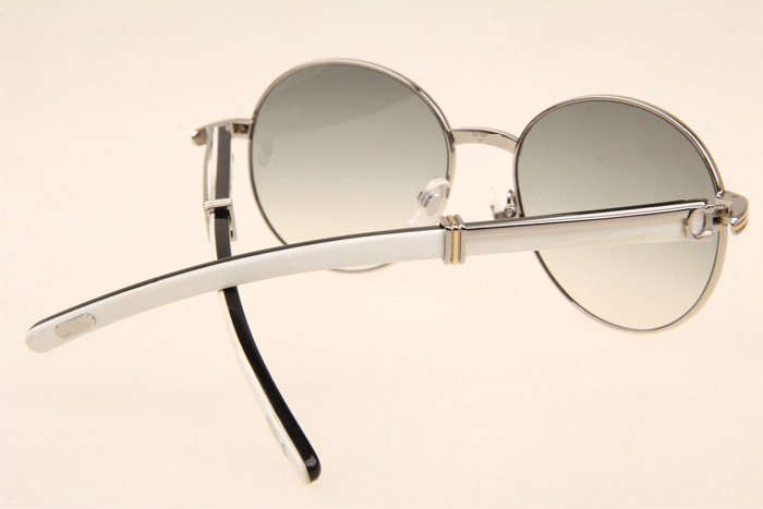 CT 1990-0692 White Mix Black Buffalo Sunglasses In Silver Grey