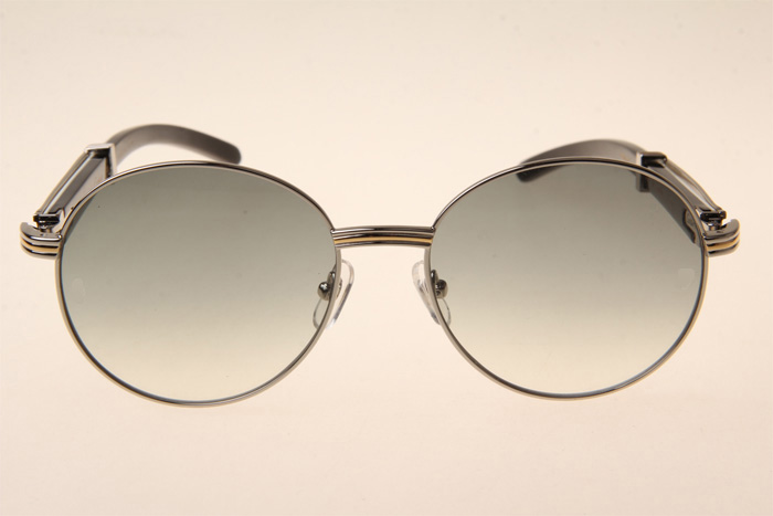 CT 1990-0692 White Mix Black Buffalo Sunglasses In Silver Grey