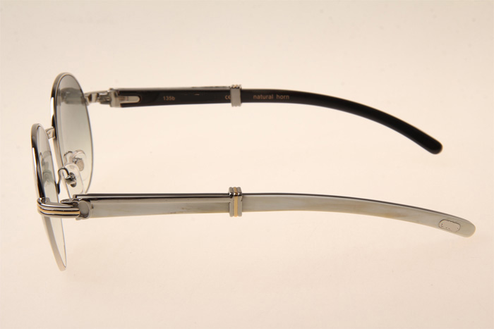 CT 1990-0692 White Mix Black Buffalo Sunglasses In Silver Grey