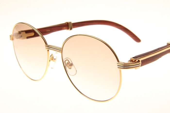 CT 1990-0692 Wood Sunglasses In Gold Brown