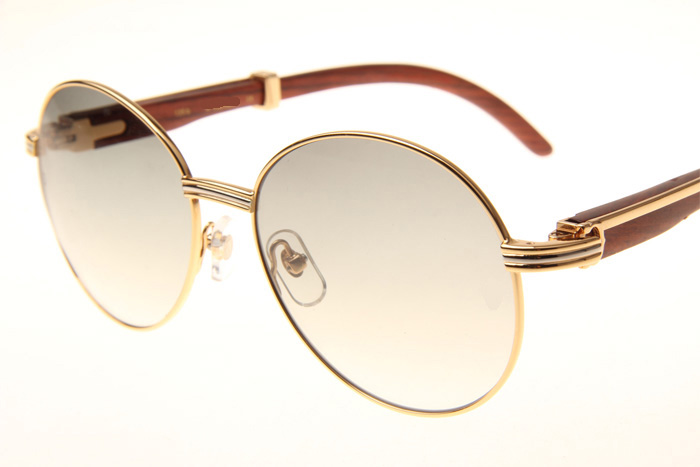 CT 1990-0692 Wood Sunglasses In Gold Grey