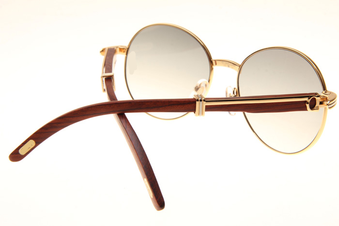 CT 1990-0692 Wood Sunglasses In Gold Grey