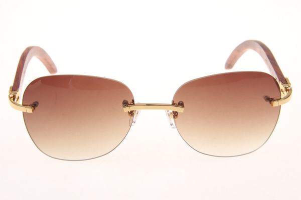 CT 3524012 Aviator Lens Wood Sunglasses In Gold Brown