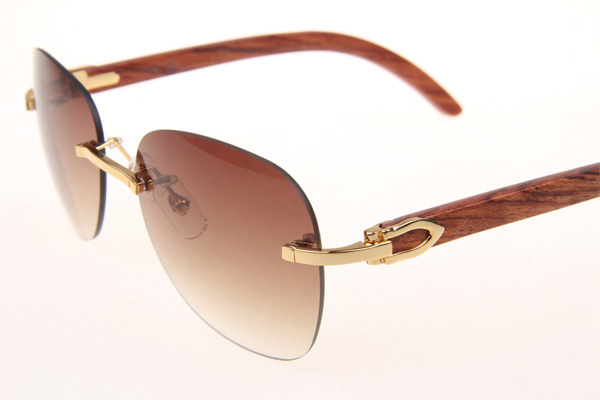 CT 3524012 Aviator Lens Wood Sunglasses In Gold Brown