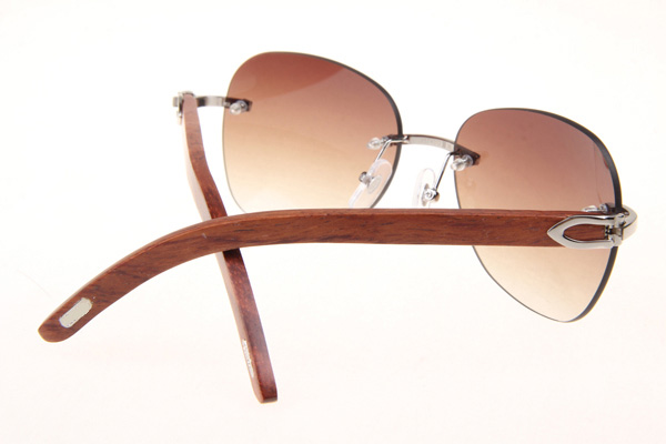 CT 3524012 Aviator Lens Wood Sunglasses In Silver Brown