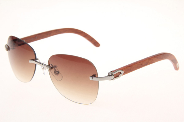 CT 3524012 Aviator Lens Wood Sunglasses In Silver Brown