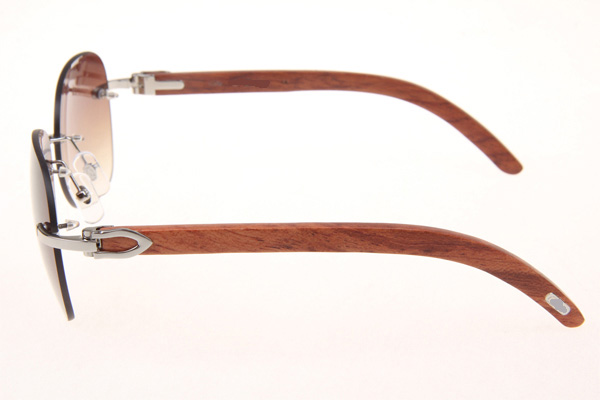 CT 3524012 Aviator Lens Wood Sunglasses In Silver Brown